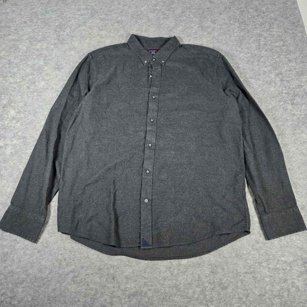 UNTUCKit Mens Grey Slim Fit Flannel Button Down Shirt XXL